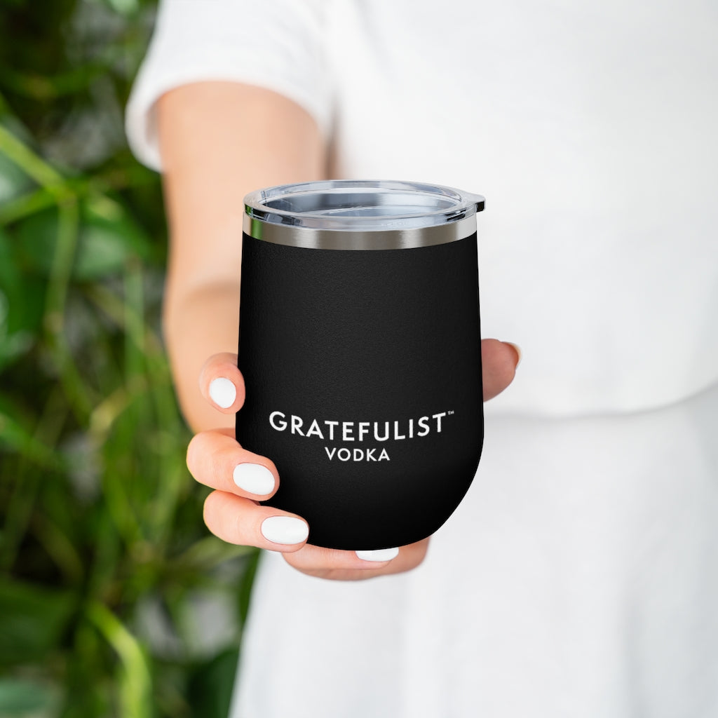 Gratefulist Vodka Black 12 oz. Insulated Cocktail Tumbler