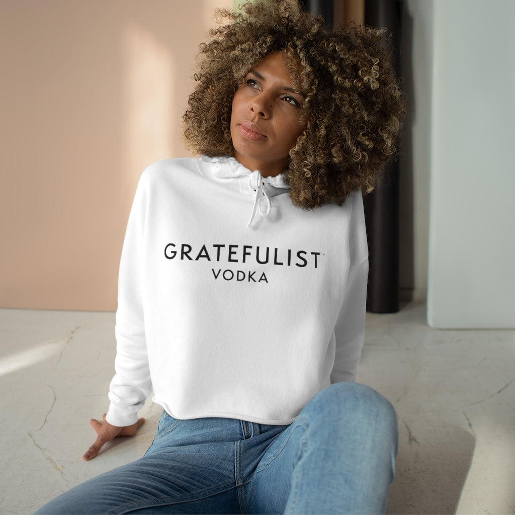 Gratefulist Vodka White Crop Hoodie